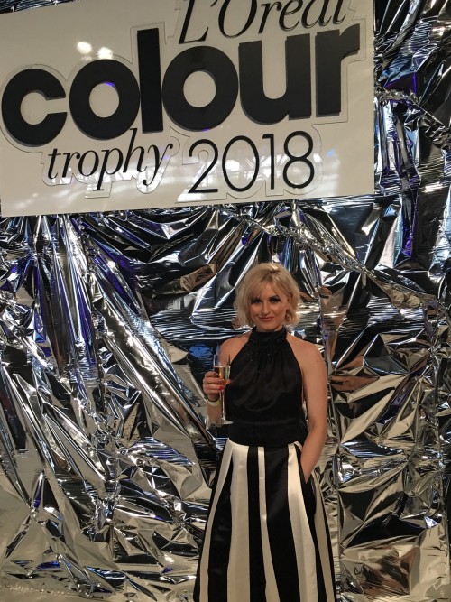 Hayleigh Davidson at the L'Oreal Colour Trophy 2018 semi finals in London.